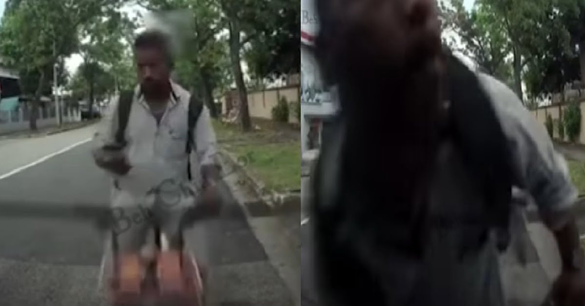 CYCLIST USING PHONE WHILE RIDING ON ROAD THEN CRASHED INTO PARKED CAR