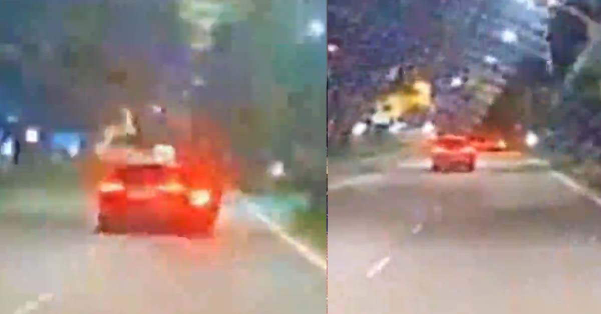 MOTORBIKE BREAKS CAR’S SIDE MIRRORS & SPED OFF