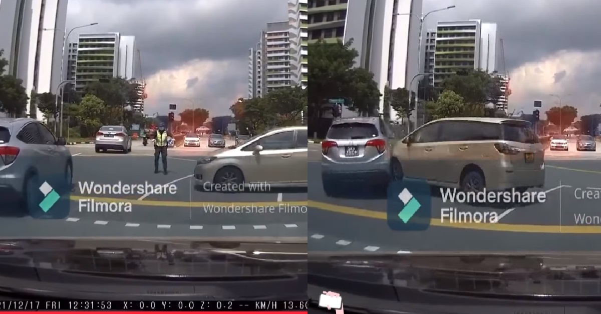 SUV SPEEDING ACROSS JUNCTION, CRASHED INTO CAR & ALMOST HITS TP OFFICER