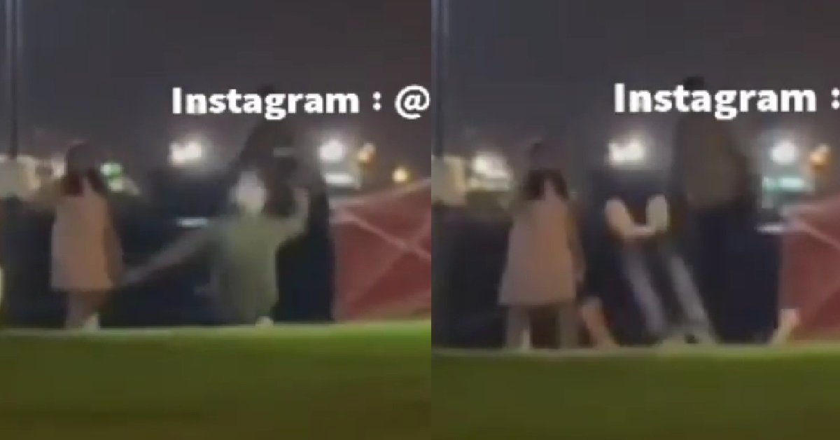 FIGHT BREAKS OUT AT ROADSIDE – MAN PUNCHES GIRL & KNOCKS OUT ANOTHER MAN