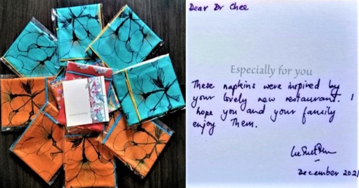 LEE SUET FERN WENT TO DR CHEE’S RESTAURANT FOR A MEAL AND GAVE GIFT