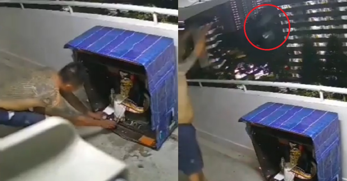 MAN CAUGHT ON CCTV THROWING NEIGHBOUR’S PRAYER ITEMS DOWN FROM HDB BLOCK