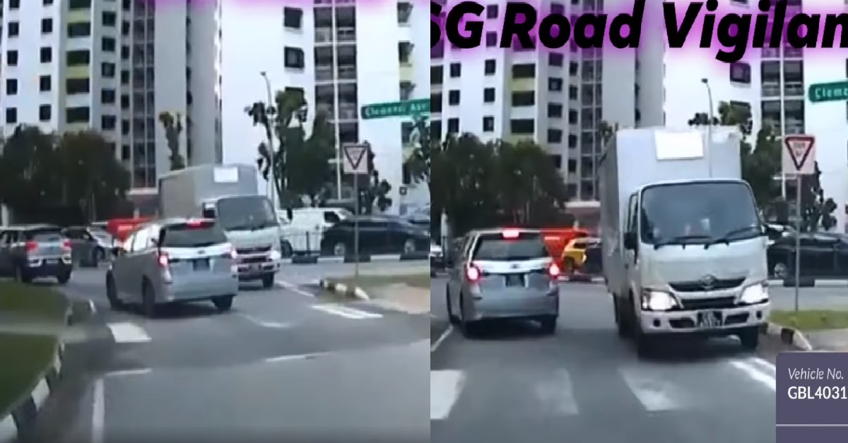 LORRY DRIVING WRONG WAY AGAINST FLOW OF TRAFFIC AT CLEMENTI AVENUE 2