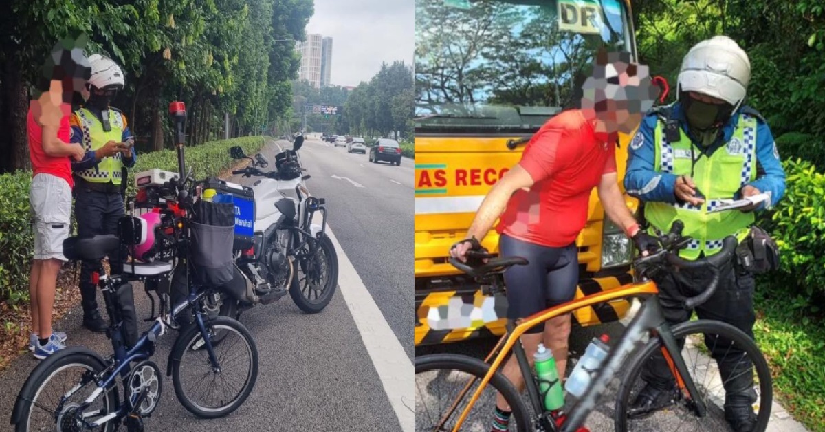MISBEHAVING CYCLISTS CAUGHT RIDING ON EXPRESSWAYS BY TP AND LTA