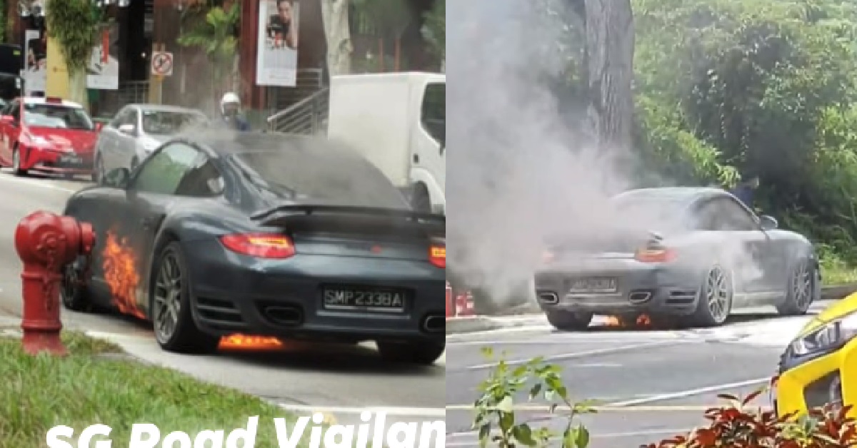 PORSCHE CAUGHT ON FIRE AT ORCHARD, SCDF AT THE SCENE