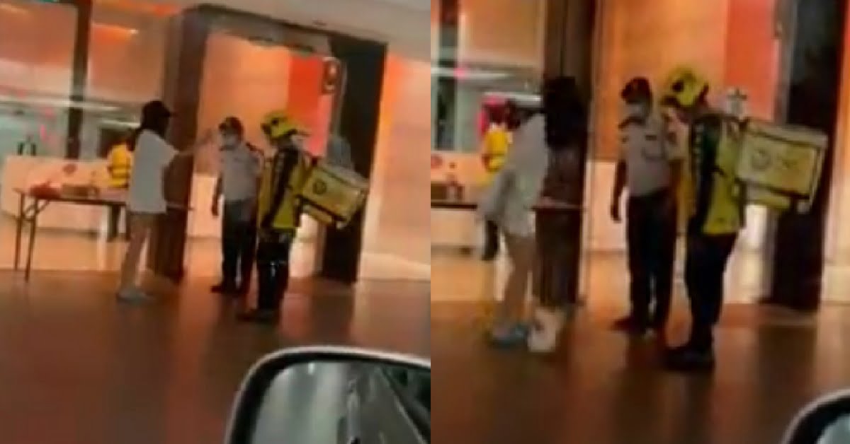 PRC WOMAN UNHAPPY DELIVERY ORDER CAN’T BE SENT TO DOORSTEP, THROWS DRINK AT RIDER