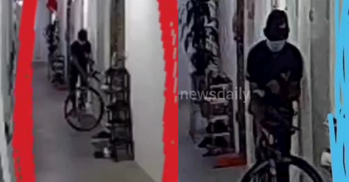 THIEF CAUGHT ON CCTV STEALING RESIDENT’S BICYCLE FROM HDB CORRIDOR