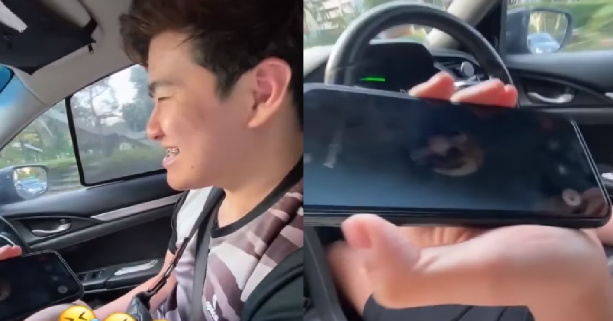 GENIUS RECORDS HIMSELF DRIVING AND USING PHONE, THINKS HE IS FUNNY