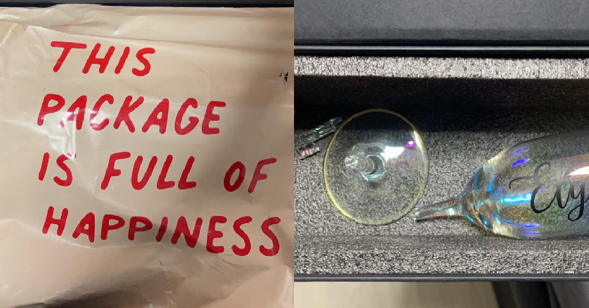 WOMAN BOUGHT WINE GLASS & RECEIVED BROKEN PARCEL, SELLER NO REPLY
