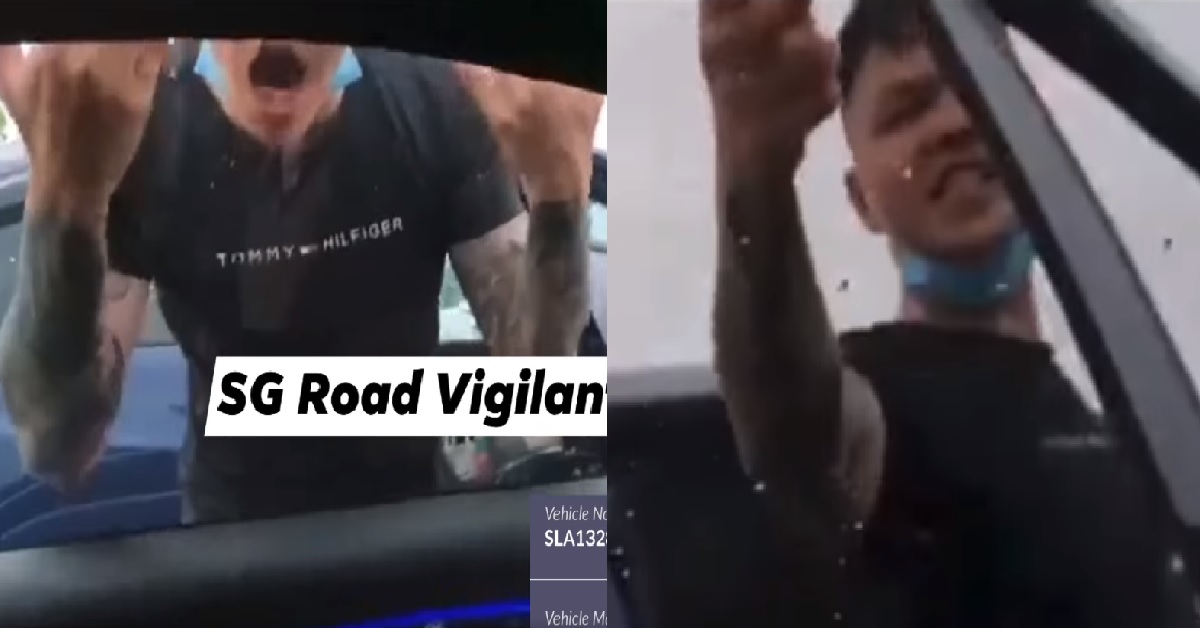 AH BENG TAILGATES CAR OUT OF CARPARK, THEN GOES CRAZY AT DRIVER