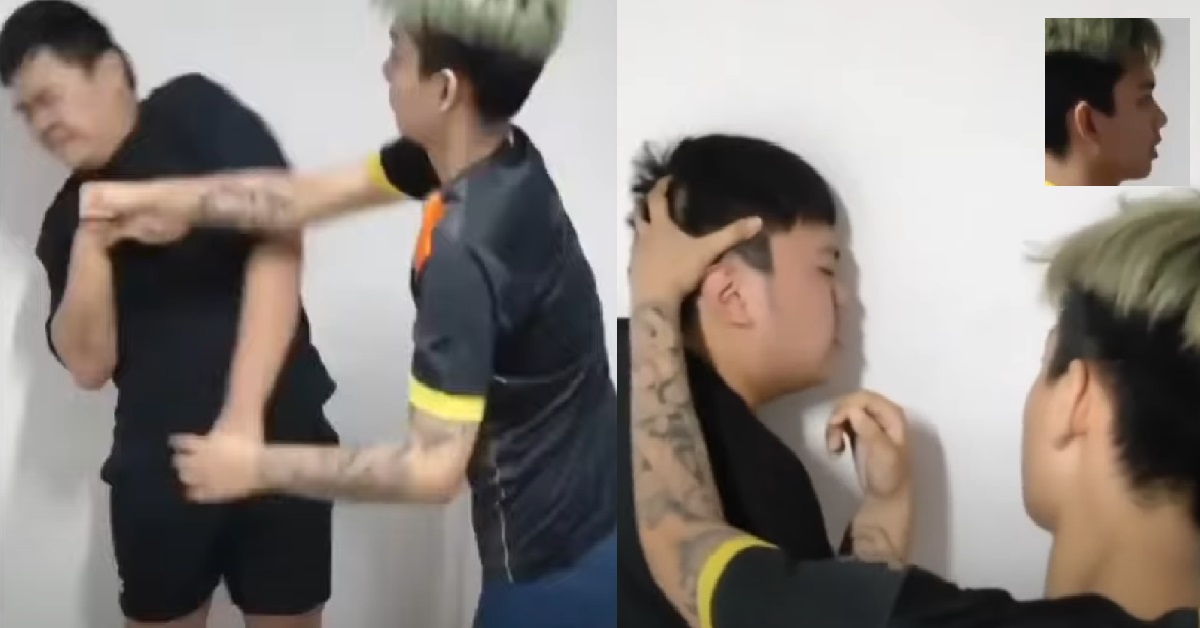 GANGSTER BRING GUY TO STAIRCASE TO “TEACH HIM A LESSON”, ATTACKS HIM