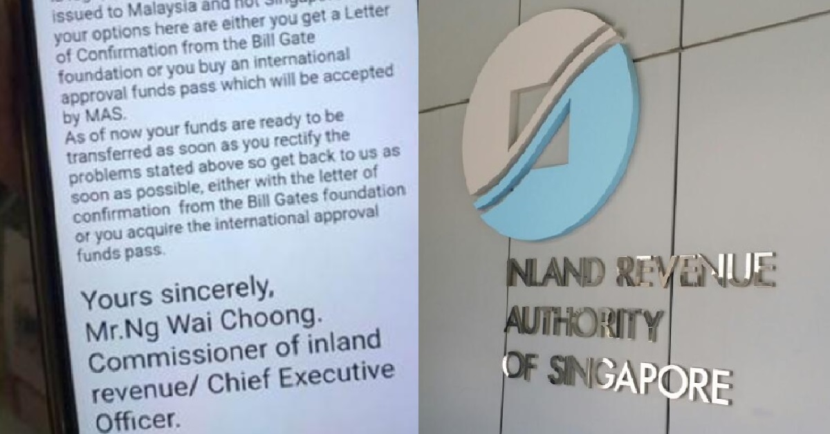 IRAS WARNS OF SCAM EMAIL TELLING PEOPLE THEY GETTING $20M FROM BILL GATES