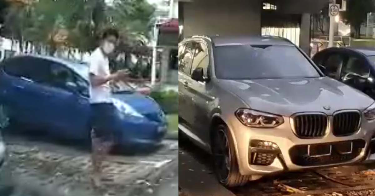 MAN “CHOPE” PARKING LOT TO  RESERVE IT FOR BMW @ AMK