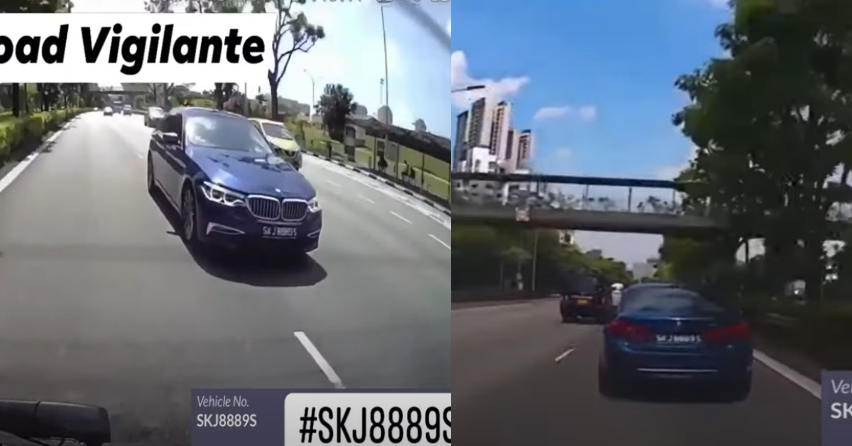 CAM CAR HOGGING ROAD, MAKES NOISE AT BMW FOR OVERTAKING