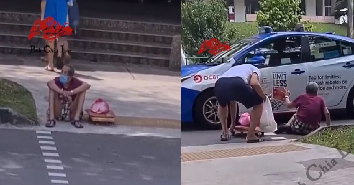 ELDERLY MAN CAN’T WALK, CRAWLS TO GET ONTO TAXI – HELPED BY PASSERS-BY
