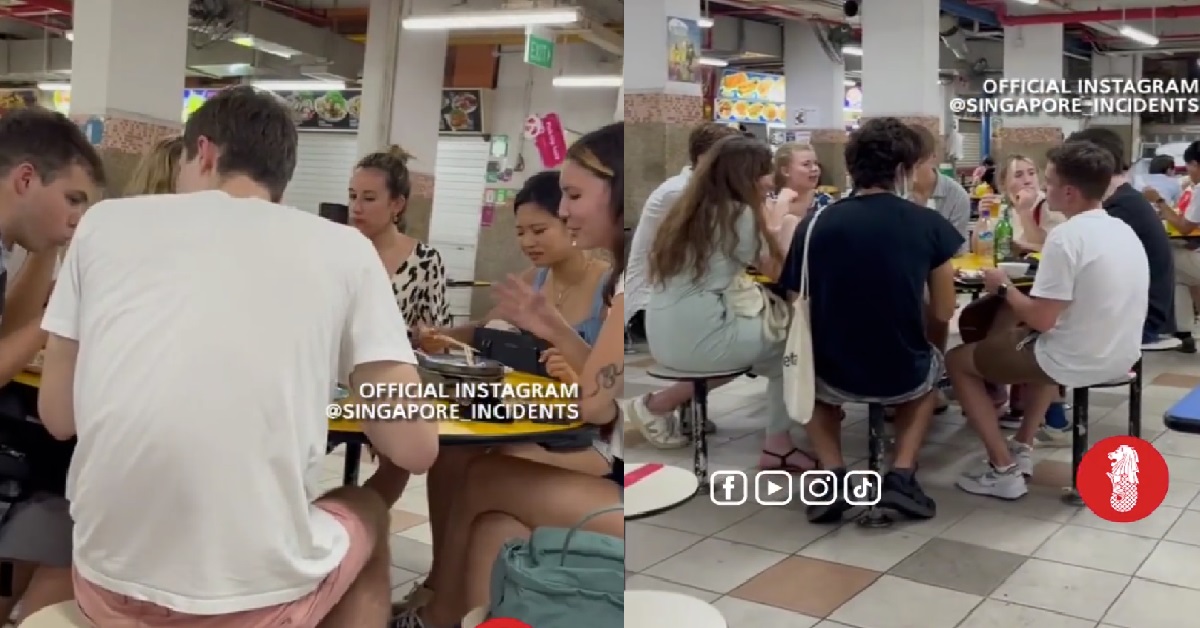 GROUPS OF 7 AND 8 PERSONS DINING TOGETHER ILLEGALLY AT HAWKER CENTRE