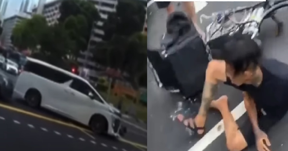 ACCIDENT @ AMK – ILLEGAL EBIKE RIDER WITHOUT HELMET BEATS RED LIGHT