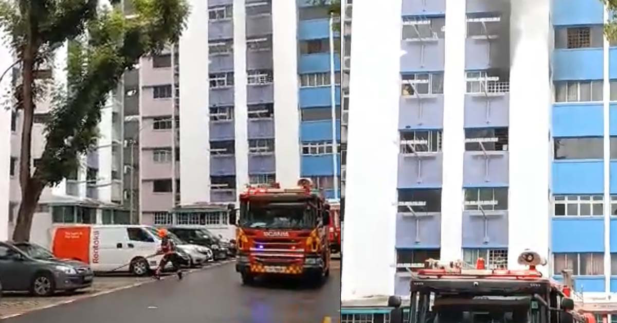 YISHUN FLAT CAUGHT FIRE, SCDF RUSHES TO SCENE