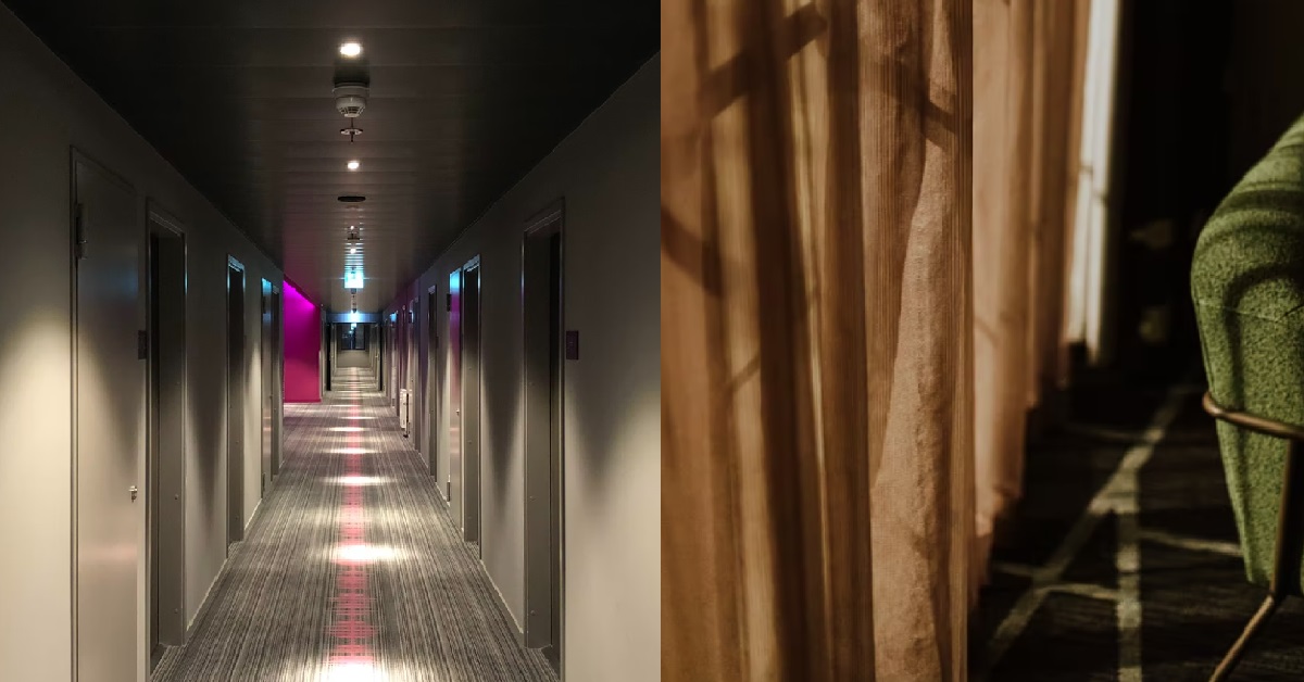 GUY WOKE UP IN HOTEL ROOM AT NIGHT, SEES FEMALE GHOST BEHIND CURTAIN