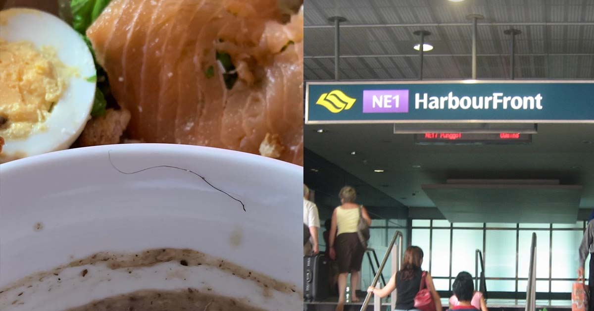 MAN FOUNDS CURLY HAIR IN SOUP BOUGHT FROM HARBOURFRONT