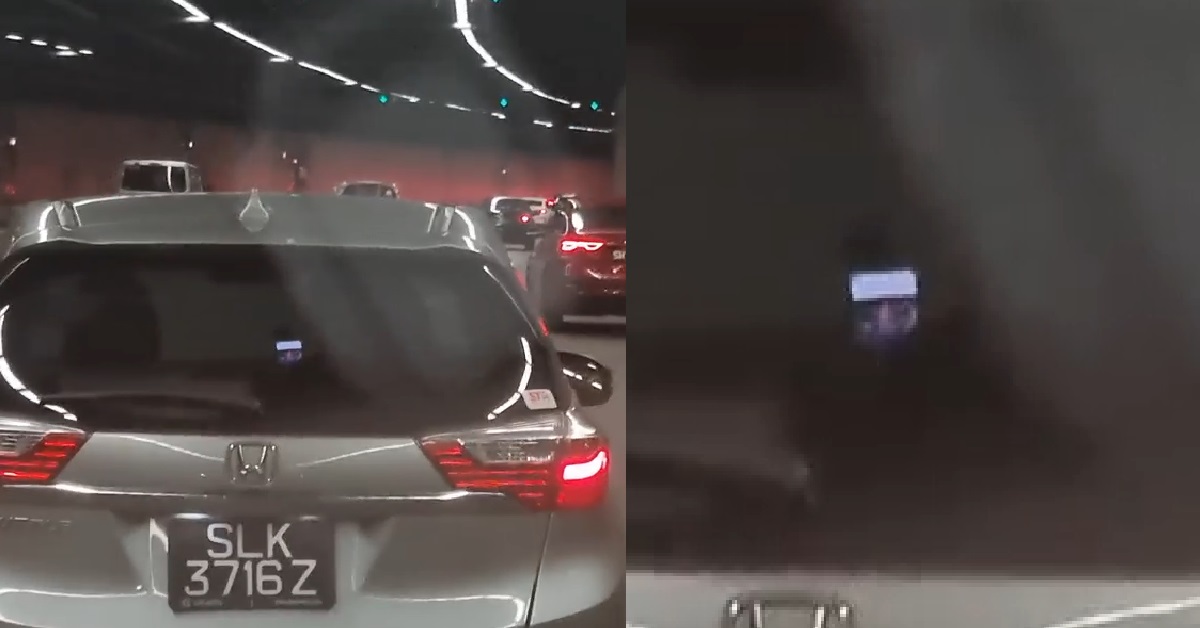 DRIVER SEEN USING HIS PHONE WHILE DRIVING INSIDE EXPRESSWAY TUNNEL