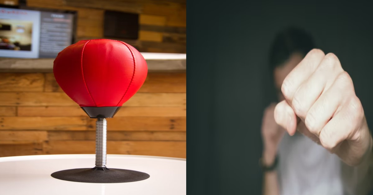 GUY ACT HERO, NEVER WEAR GLOVES WHILE PUNCHING BAG