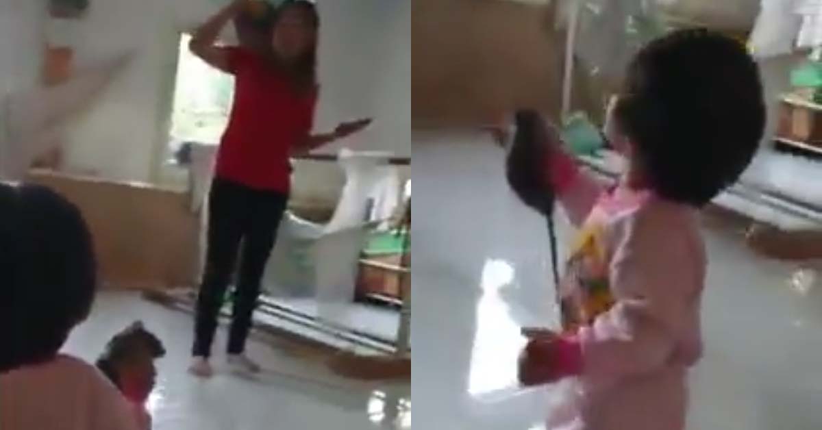 MOTHER SCREAMS AFTER CHILD CAUGHT “MICKEY MOUSE”