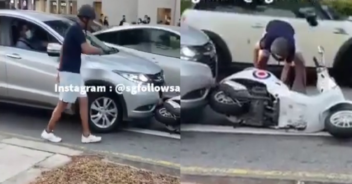 MOTORCYCLIST ALLEGEDLY HIT BY CAR, CONFRONTS DRIVER: “YOU HIT MY BIKE!”