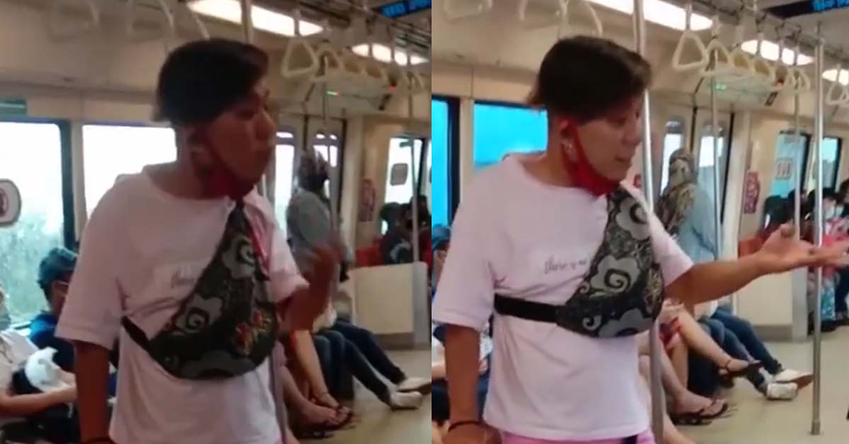 MAN TAKE OUT MASK AND CHIT CHAT IN MRT, MACHAM HIS UNCLE HOUSE