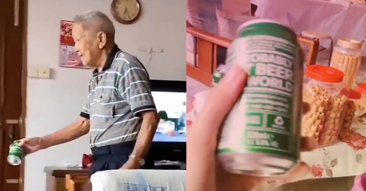 STEADY GRANDPA GIVES EVERYONE A BEER ON CHINESE NEW YEAR