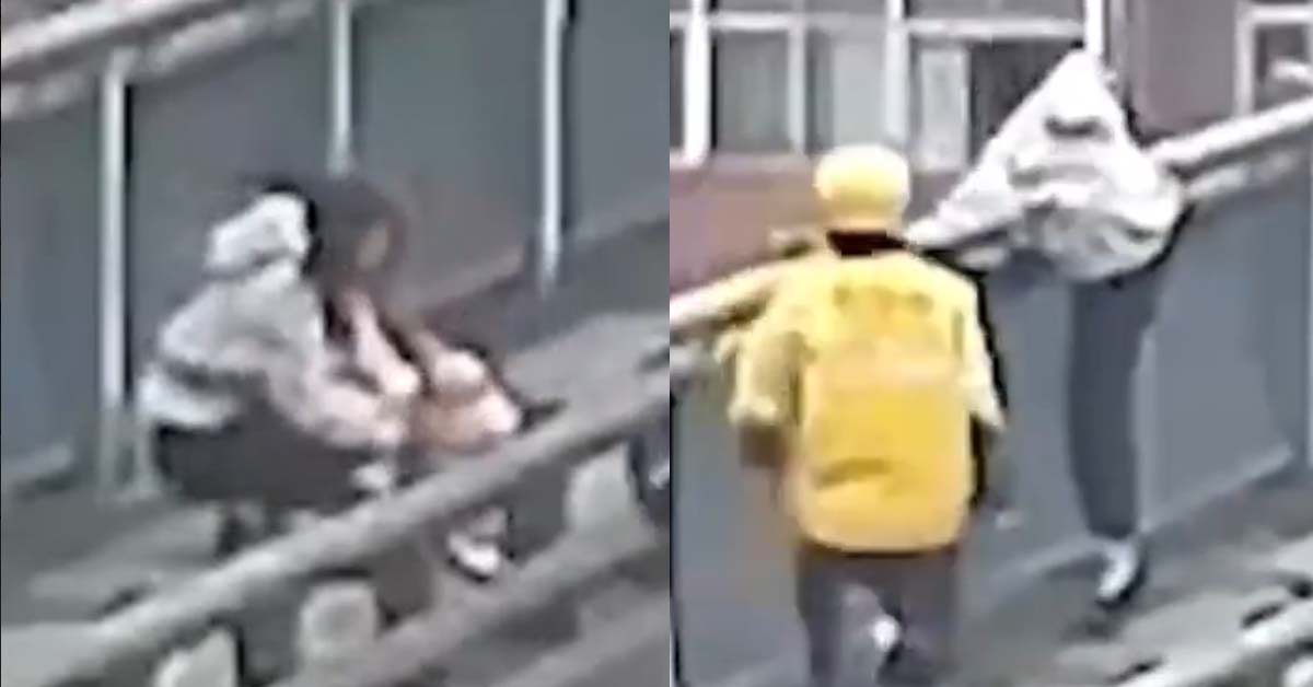 WOMAN LEAVES BABY BEHIND & TRIES JUMPING FROM BRIDGE, SAVED BY DELIVERYMAN