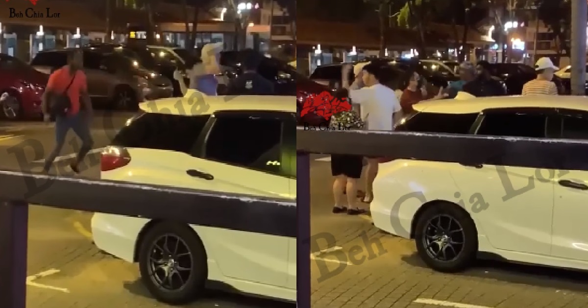 GROUP FIGHTING AT CARPARK, MAN THROWS PUNCH THEN SHOUTS “CALL POLICE”