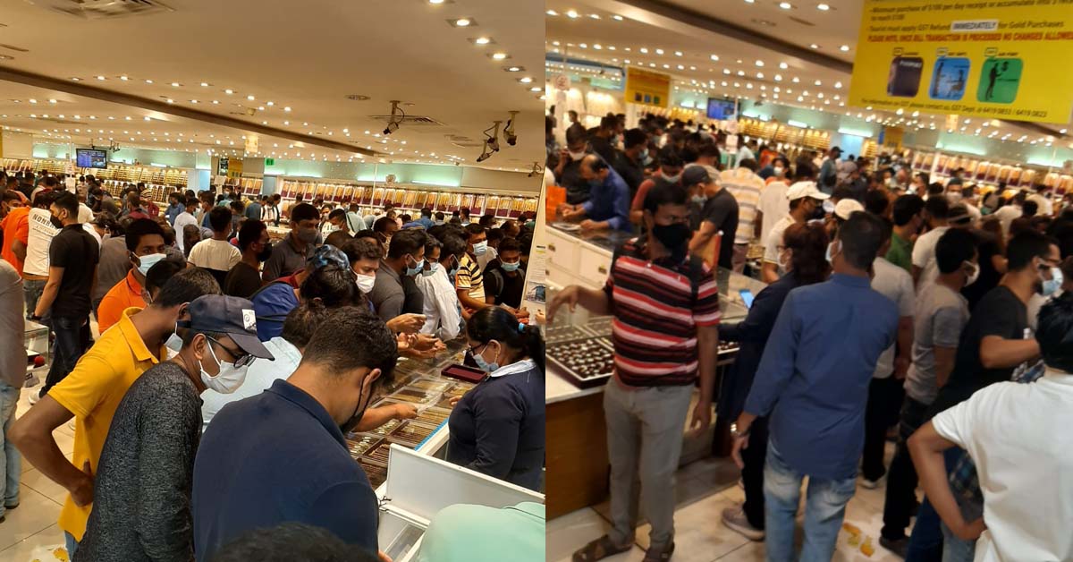 LARGE CROWDS SPOTTED AT MUSTAFA, BUYING GOLD ON PUBLIC HOLIDAY