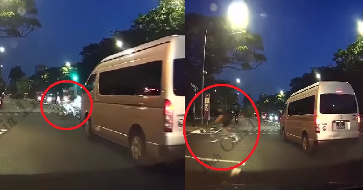 CYCLIST BEATS RED LIGHT, ALMOST TURNED HIS RED PACKETS INTO WHITE PACKETS