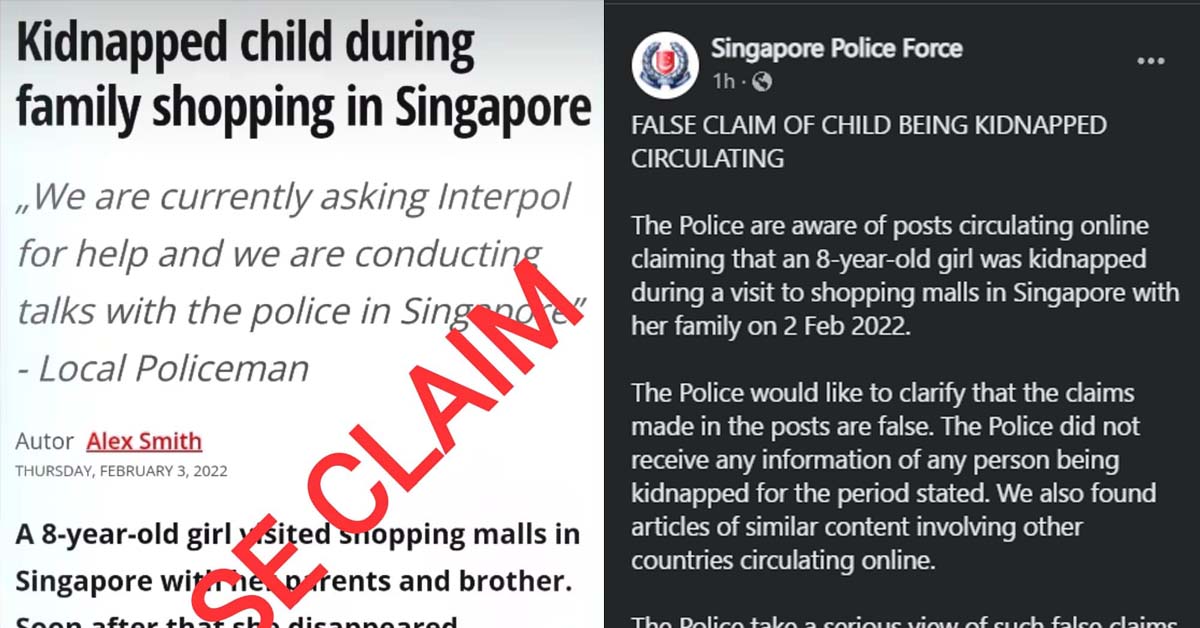 POLICE WARN OF FAKE NEWS “8 Y.O GIRL KIDNAPPED”