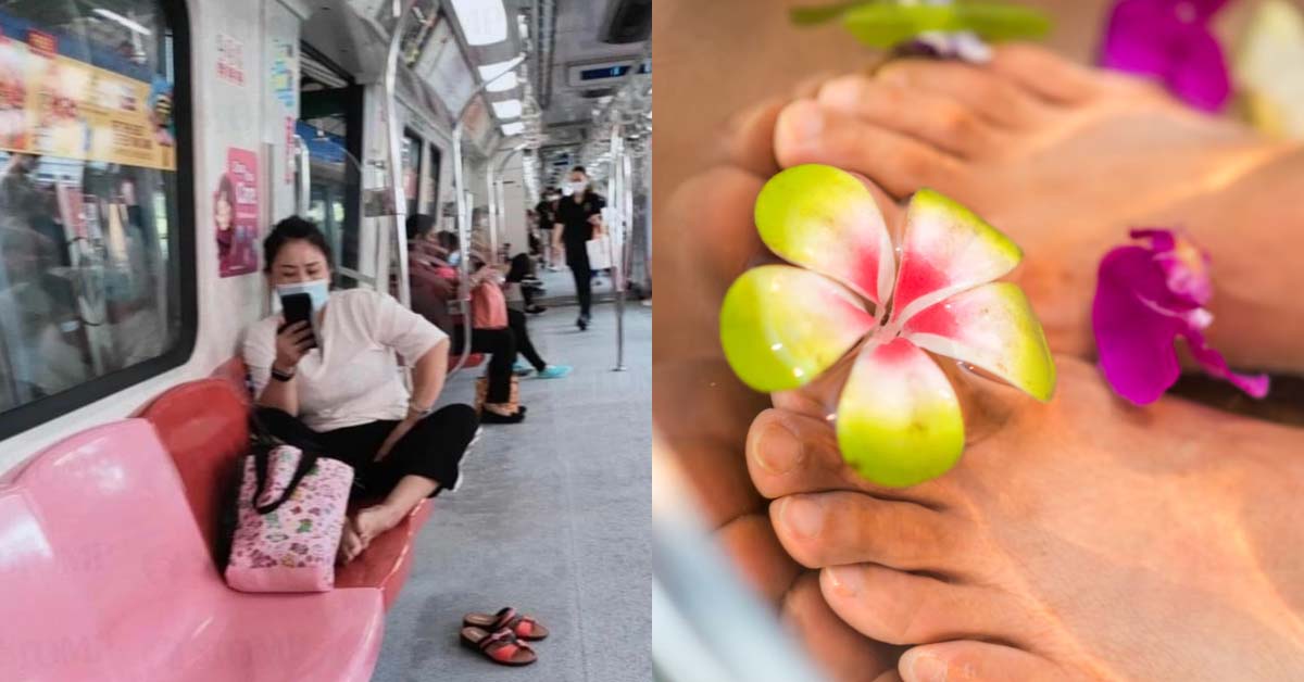 WOMAN WANTS TO SPREAD HER “AROMATIC” FEET IN MRT