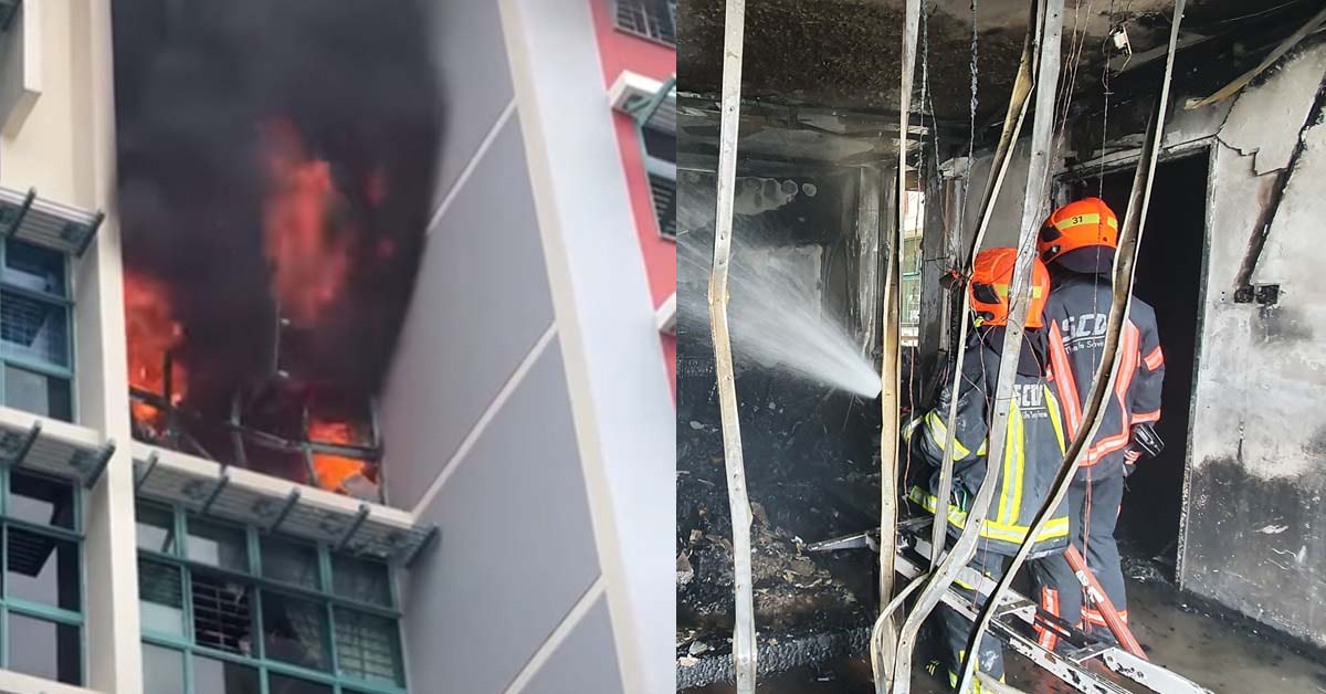 WOODLANDS FLAT BURNED TO A CRISP AFTER HUGE FIRE