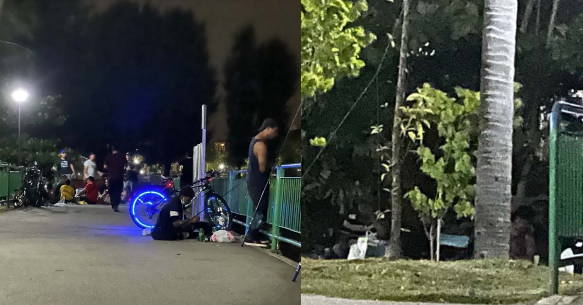 WORKERS HAVE PARTY AT KALLANG RIVERSIDE PARK AND URINATE