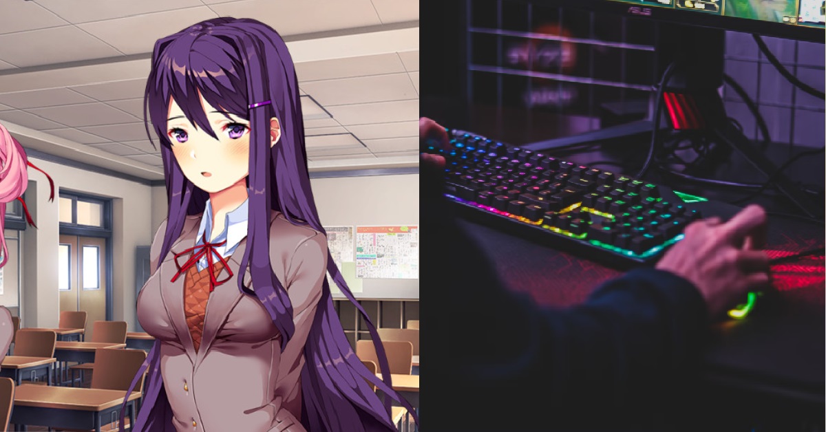 GUY HAS A SECRET VIRTUAL GF INSIDE PC GAME, REAL LIFE GF NOT HAPPY