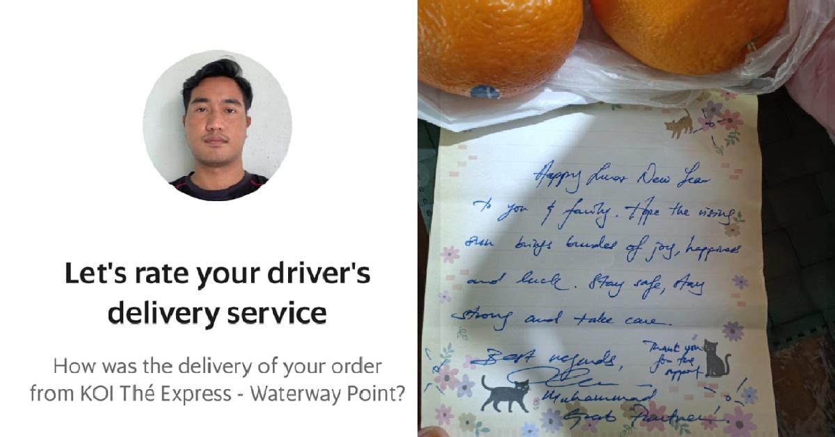 GRABFOOD RIDER GOES EXTRA MILE, WRITES NEW YEAR NOTE FOR CUSTOMER