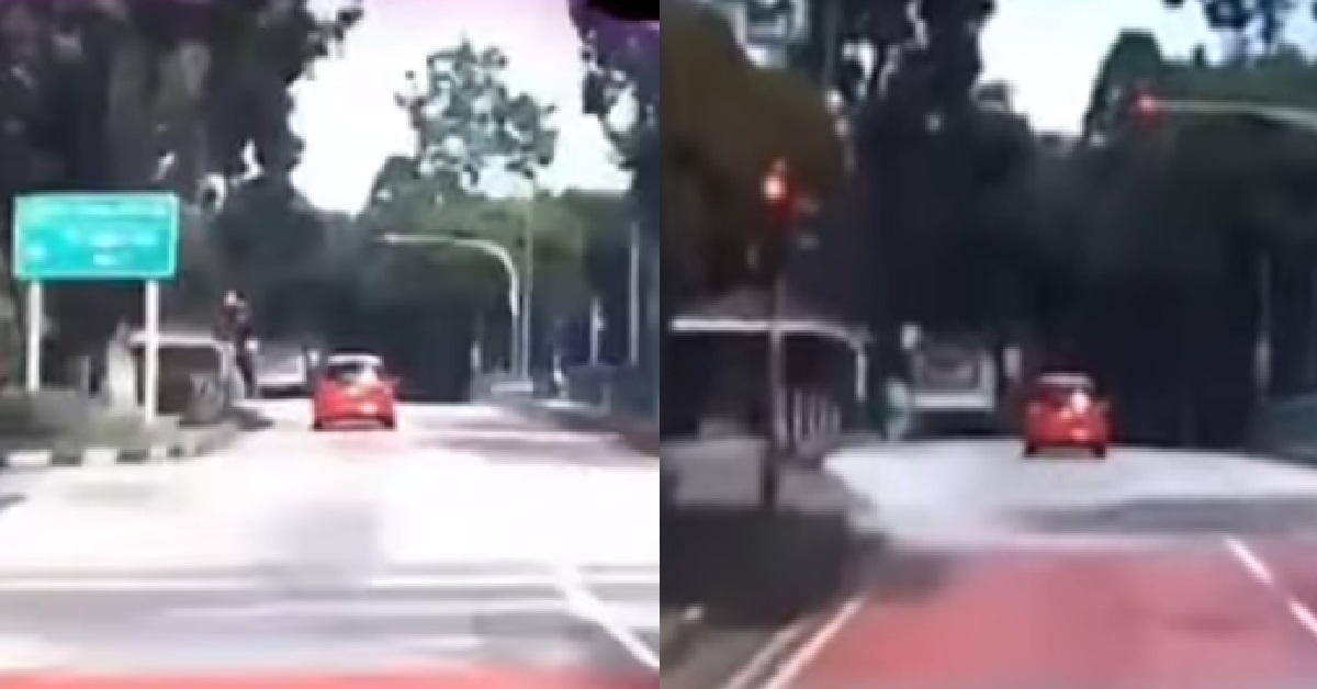 HONDA FIT BEATS RED LIGHT BECAUSE DRIVER IS NOT FIT TO BE DRIVING