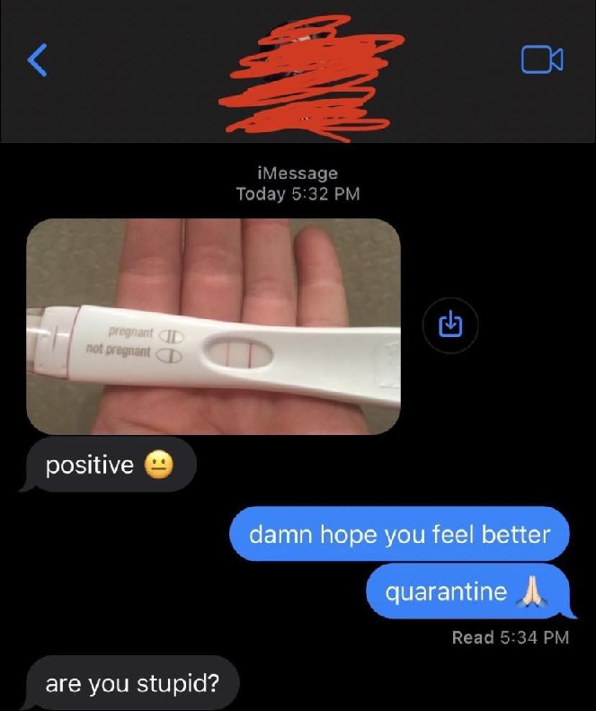 MAN THOUGHT PREGNANCY TEST KIT IS COVID TEST KIT