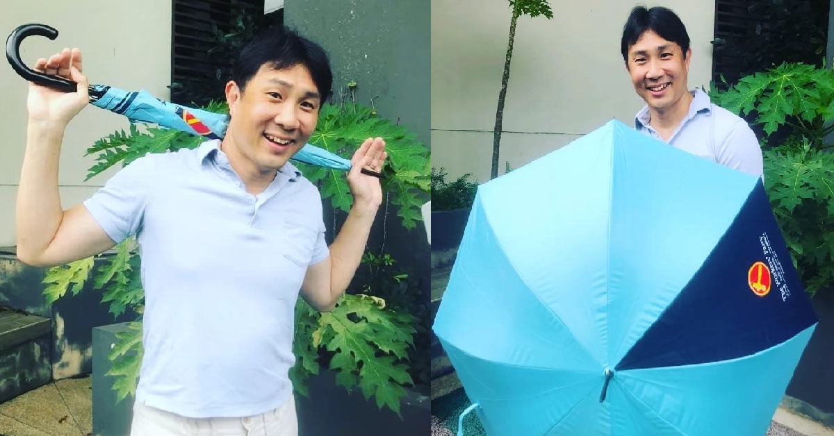 JAMUS LIM POSES WITH UMBRELLA LIKE RIHANNA TO RAISE FUNDS FOR WP
