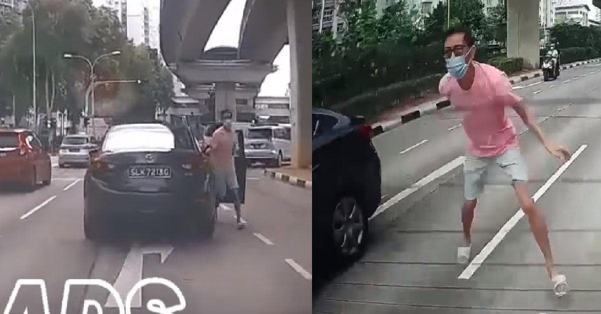 ANGRY DRIVER ALIGHTS FROM CAR IN MIDDLE OF THE ROAD TO CHASE CAMCAR