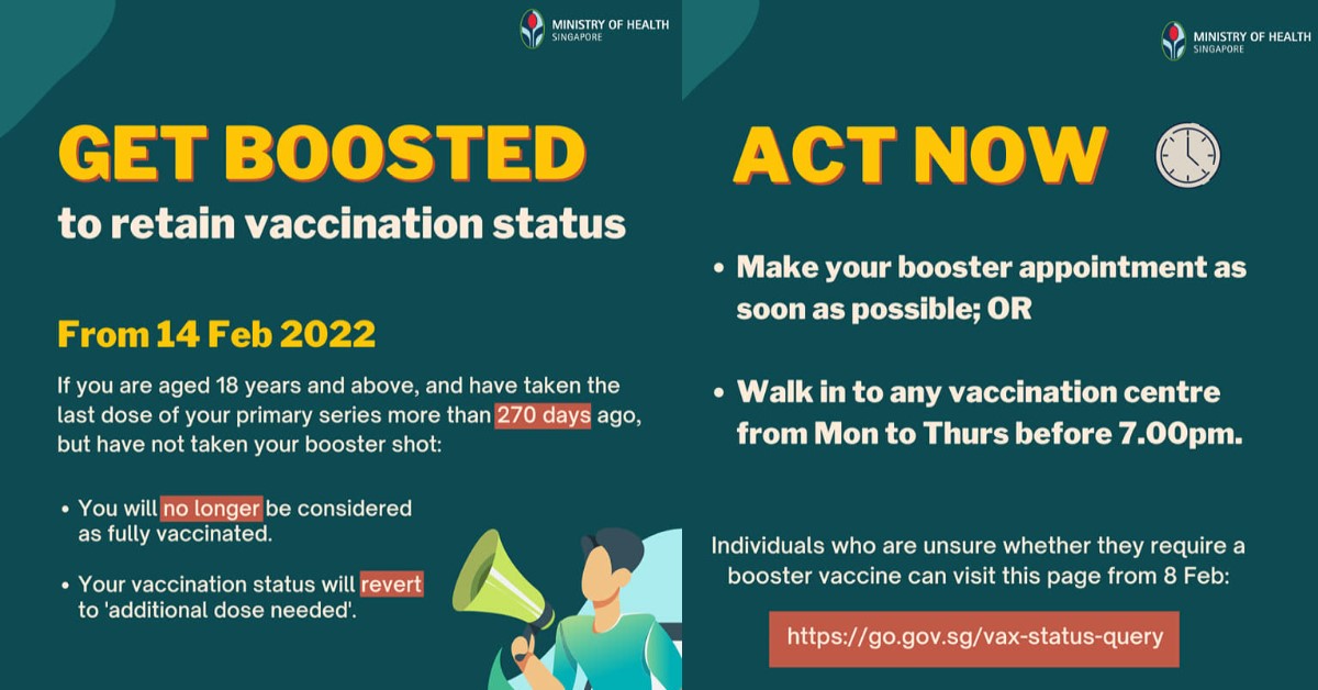 MOH: 31,500 YET TO JAB, VACCINATION STATUS CHANGING FROM 14 FEB
