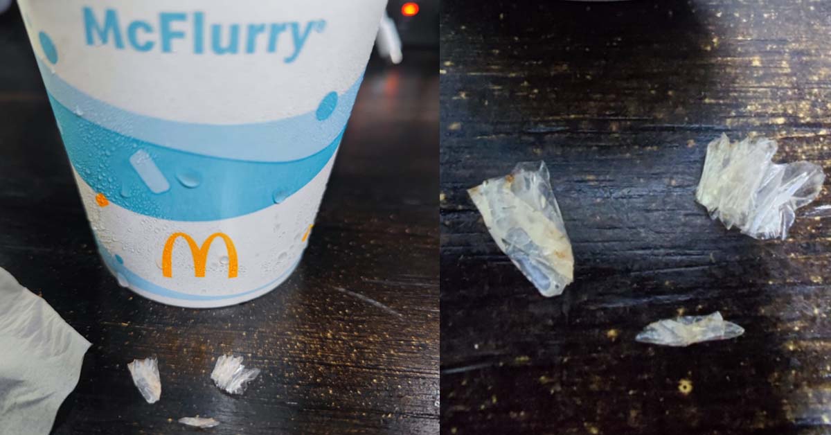 MAN FOUND PLASTIC IN MCFLURRY, ACCIDENTALLY CONSUMED SOME OF IT