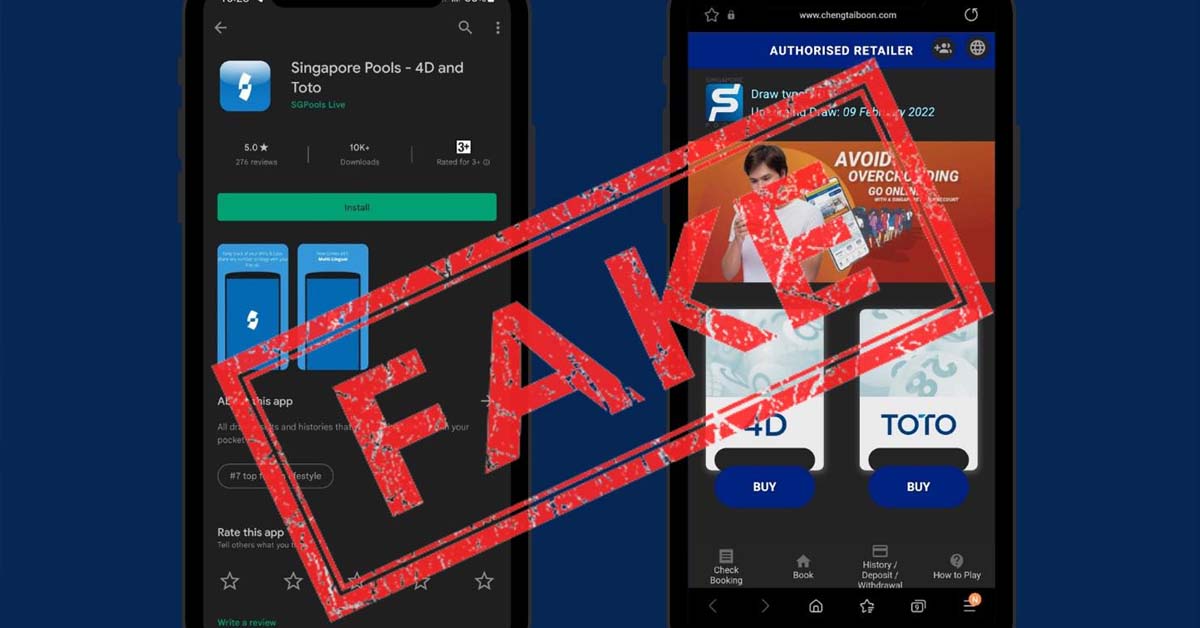 FAKE SG POOLS APP ON ANDROID PLAY STORE, POLICE WARN OF SCAM