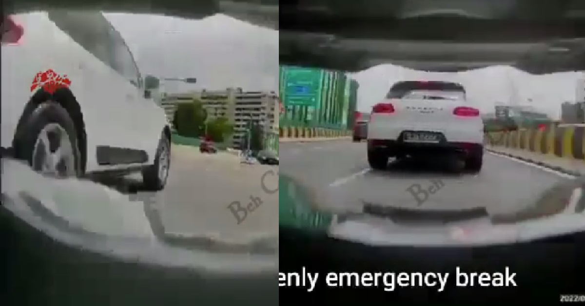 HOOLIGAN DRIVER DRIVING DANGEROUSLY TO INTIMIDATE MOTORCYCLIST