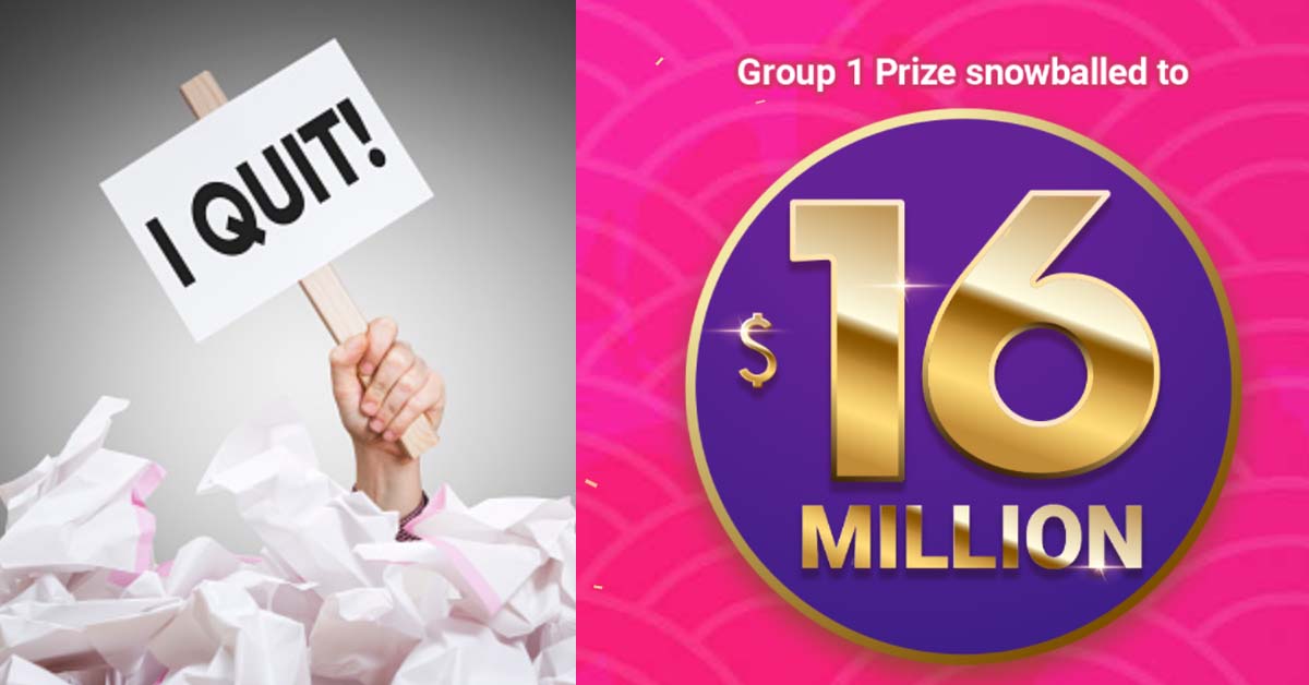 MAN PREPARES DRAFT LETTER TO QUIT WHEN HE WINS $16 MILLION TOTO