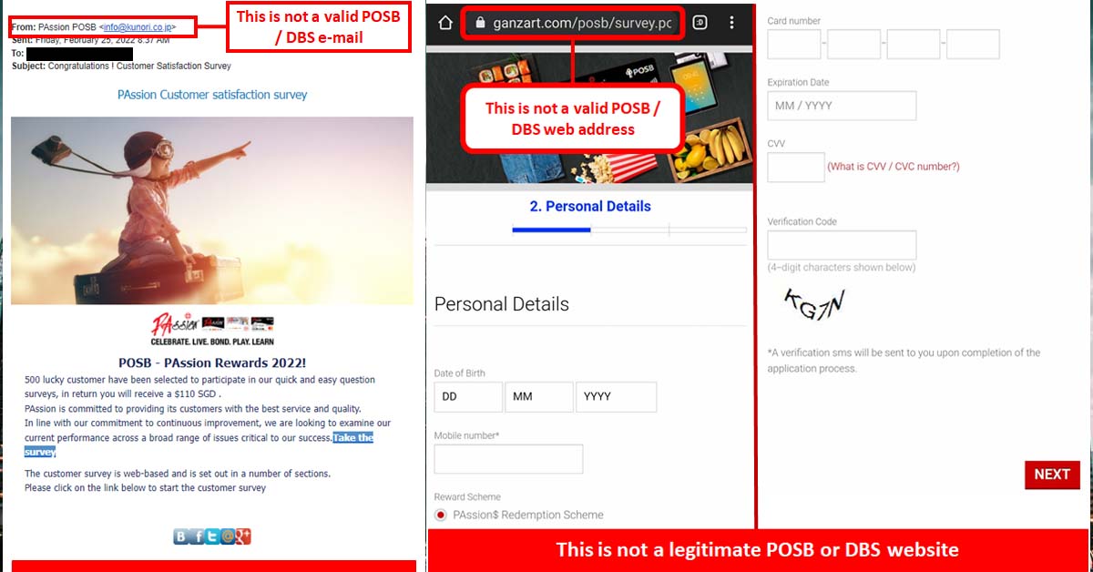 POSB SCAM EMAIL OFFERS $110 TO TARGET GREEDY PEOPLE